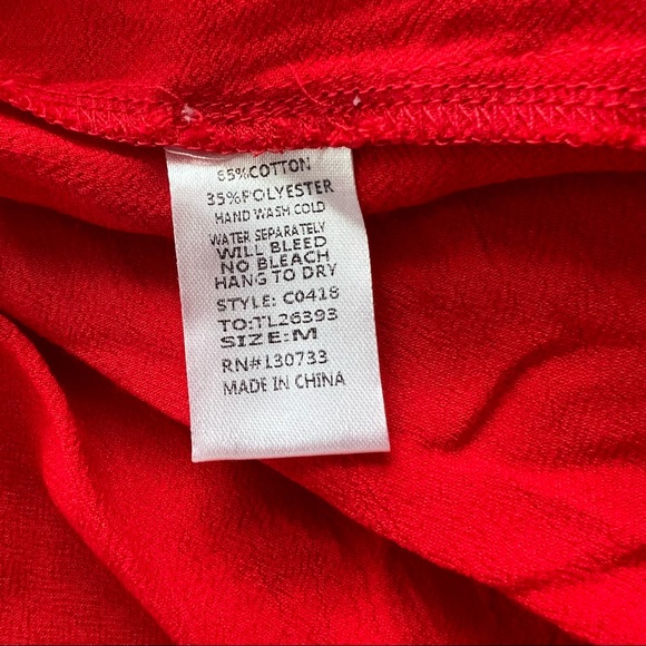 Umgee Size Medium Red Floral Mini Summer Bohemian Dress Sleeveless Cottagecore - Picture 13 of 13